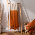 furn. Mizu Dip Dye Fringed Throw in Amber