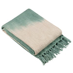 furn. Mizu Dip Dye Fringed Throw in Eucalyptus