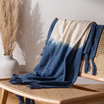 furn. Mizu Dip Dye Fringed Throw in Ink