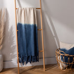 furn. Mizu Dip Dye Fringed Throw in Ink