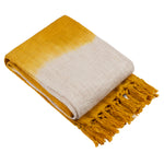 furn. Mizu Dip Dye Fringed Throw in Ochre