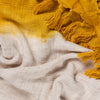 furn. Mizu Dip Dye Fringed Throw in Ochre