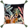 Wylder Midnight Jungle Cushion Cover in Noir