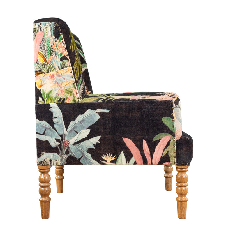 Wylder Tropics Midnight Jungle Chair in Noir