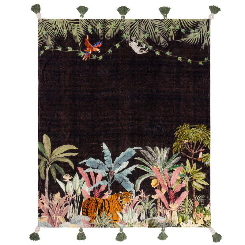 Wylder Midnight Jungle Throw in Noir