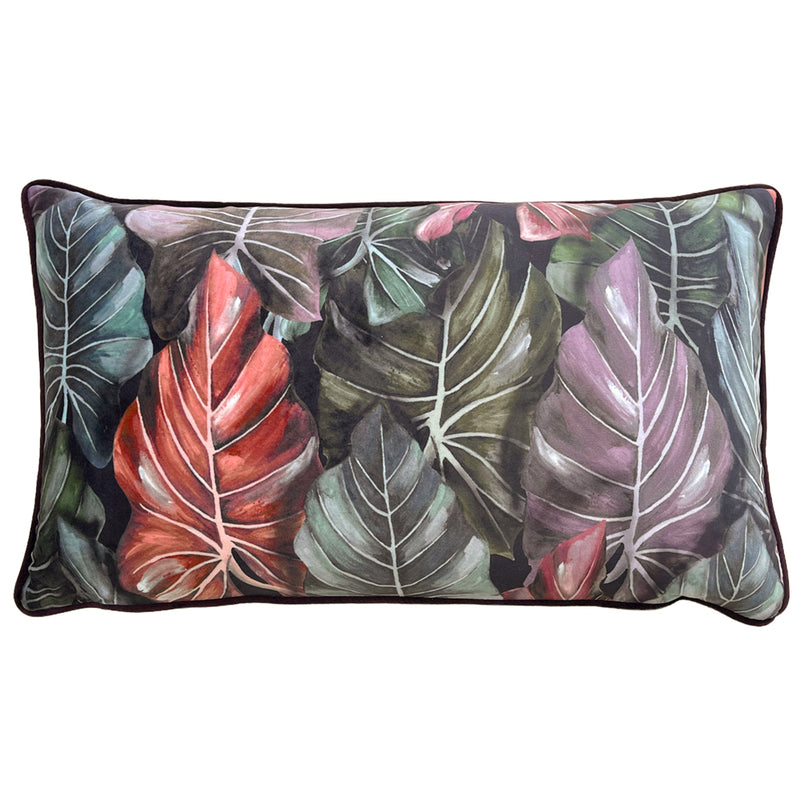 Wylder Mogori Leafage Cushion Cover in Aubergine