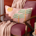 Abstract Pink Cushions - Moloko Embroidered Cushion Cover Pink Sunset furn.