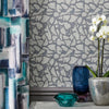 Voyage Maison Molten 1.4m Wide Width Wallpaper in Silver