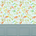 Voyage Maison Monkey Business 1.4m Wide Width Wallpaper in Blue