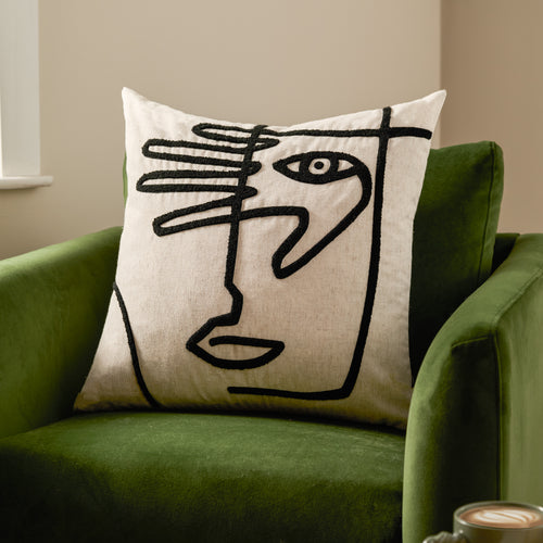Abstract Beige Cushions - Mono Face  Cushion Cover Linen Furn