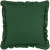 Paoletti Montrose Floral Pleat Fringe Cushion Cover in Bottle Green