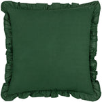 Paoletti Montrose Floral Pleat Fringe Cushion Cover in Bottle Green