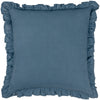 Paoletti Montrose Floral Pleat Fringe Cushion Cover in French Blue