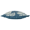 Paoletti Montrose Floral Pleat Fringe Cushion Cover in French Blue