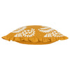 Paoletti Montrose Floral Pleat Fringe Cushion Cover in Ochre