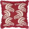 Paoletti Montrose Floral Pleat Fringe Cushion Cover in Redcurrent