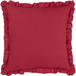 Paoletti Montrose Floral Pleat Fringe Cushion Cover in Redcurrent