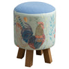 Voyage Maison Monty Round Footstool in Bilbury Flock Robins Egg