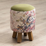 Darren Woodhead Monty Round Footstool in Brushwood Blossom