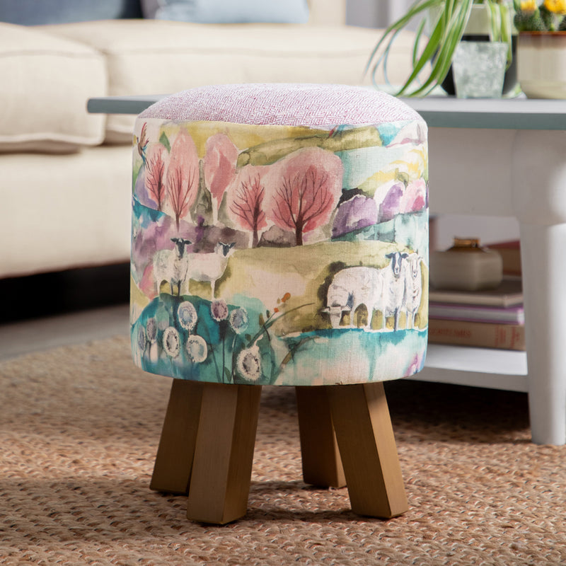 Voyage Maison Monty Round Footstool in Buttermere