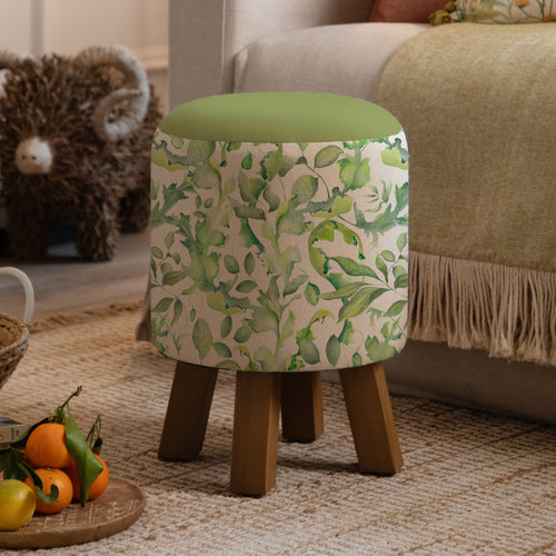 Floral Green Furniture - Monty  Footstool Claudia Cream Voyage Maison