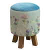 Voyage Maison Monty Round Footstool in Cirsium Damson Duck Egg