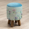 Voyage Maison Monty Round Footstool in Cirsium Damson Duck Egg