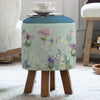 Voyage Maison Monty Round Footstool in Cirsium Damson Duck Egg