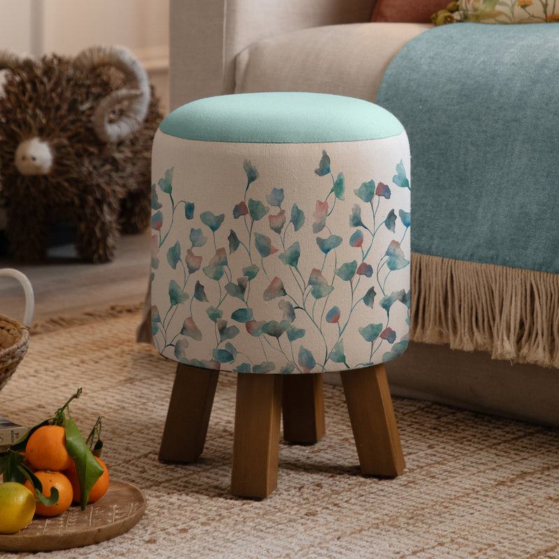 Floral Blue Furniture - Monty  Footstool Cala Marine Voyage Maison