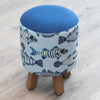 Voyage Maison Monty Round Footstool in Cove Cobalt