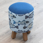 Voyage Maison Monty Round Footstool in Cove Cobalt