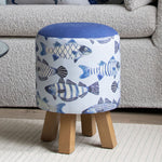 Voyage Maison Monty Round Footstool in Cove Cobalt