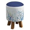 Voyage Maison Monty Round Footstool in Coral Reef Cobalt