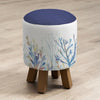 Voyage Maison Monty Round Footstool in Coral Reef Cobalt