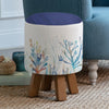 Voyage Maison Monty Round Footstool in Coral Reef Cobalt