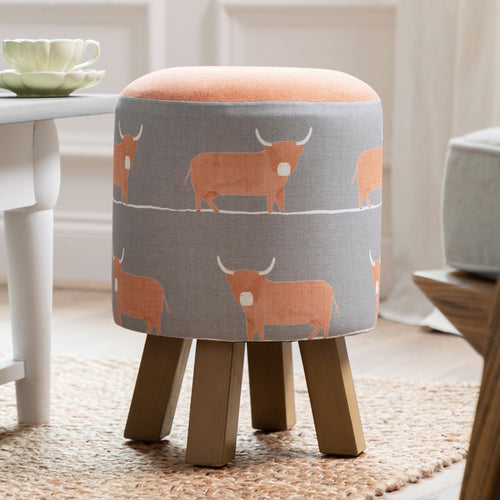 Voyage Maison Monty Round Footstool in Dougal Granite