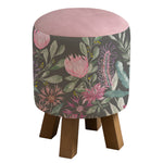 Voyage Maison Monty Round Footstool in Fortazela Onyx