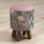 Voyage Maison Monty Round Footstool in Fortazela Onyx