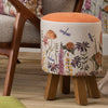 Voyage Maison Monty Round Footstool in Florabunda Russet Linen