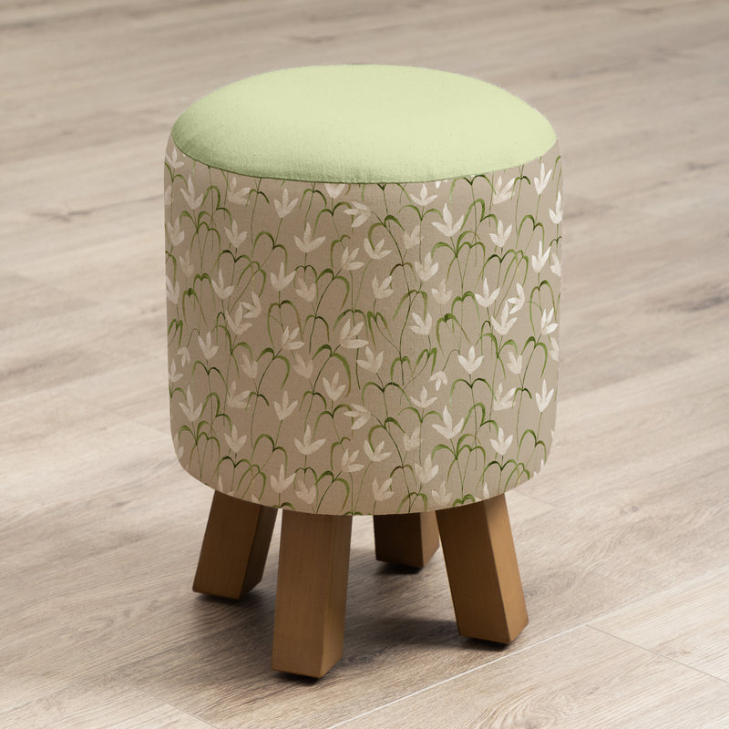 Floral Green Furniture - Monty  Footstool Fresia Stone Voyage Maison