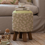 Floral Green Furniture - Monty  Footstool Fresia Stone Voyage Maison