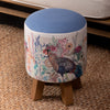 Voyage Maison Monty Round Footstool in Lady Amherst Linen