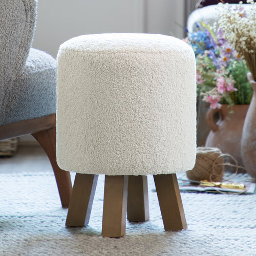 Voyage Maison Monty Round Footstool in Paddington Cream