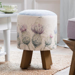 Voyage Maison Monty Round Footstool in Thistle Glen