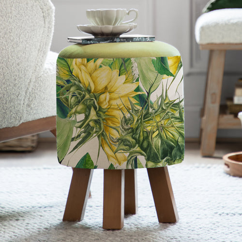 Marie Burke Monty Round Footstool in Easton Fern