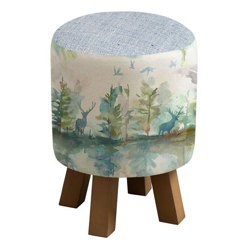 Voyage Maison Monty Round Footstool in Wilderness Topaz