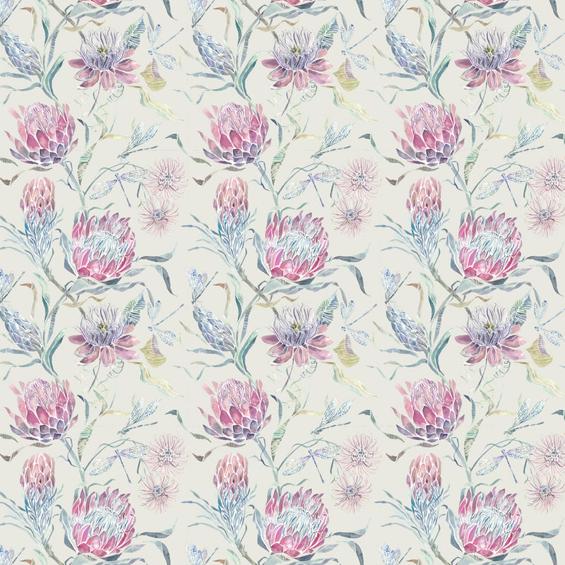 Voyage Maison Moorehaven Printed Cotton Fabric in Loganberry