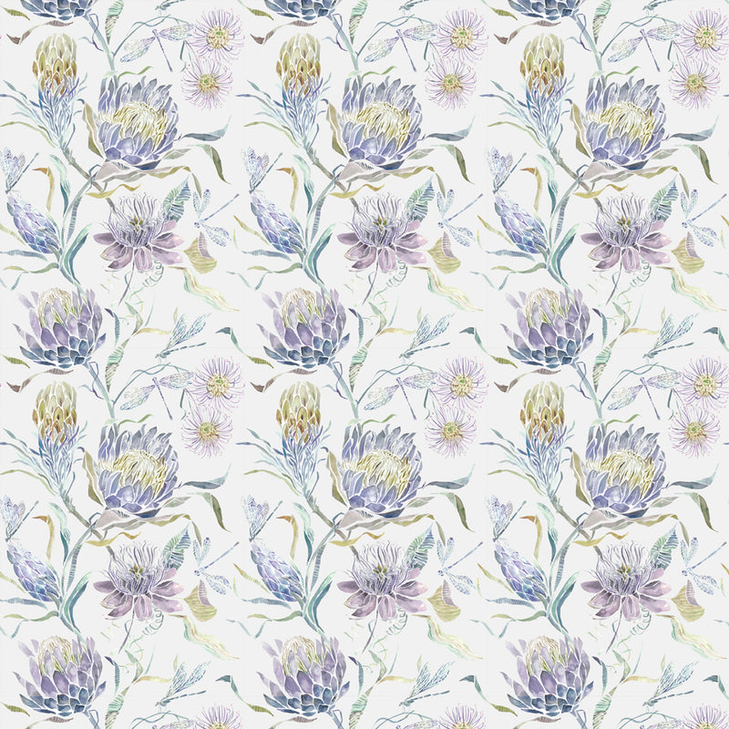 Voyage Maison Moore Haven Printed Velvet Fabric in Periwinkle