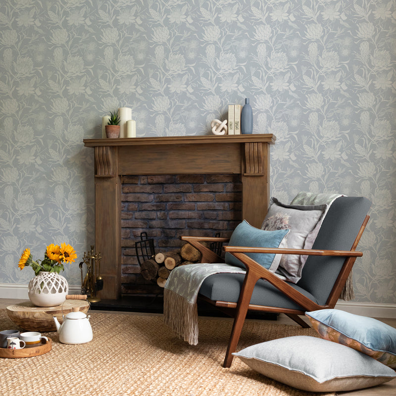 Voyage Maison Moorehaven 1.4m Wide Width Wallpaper in Sky