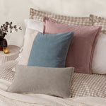 Not Applicable Blue Cushions - Morden Soft-Washed Velvet Cushion Cover Dusty Blue Yard